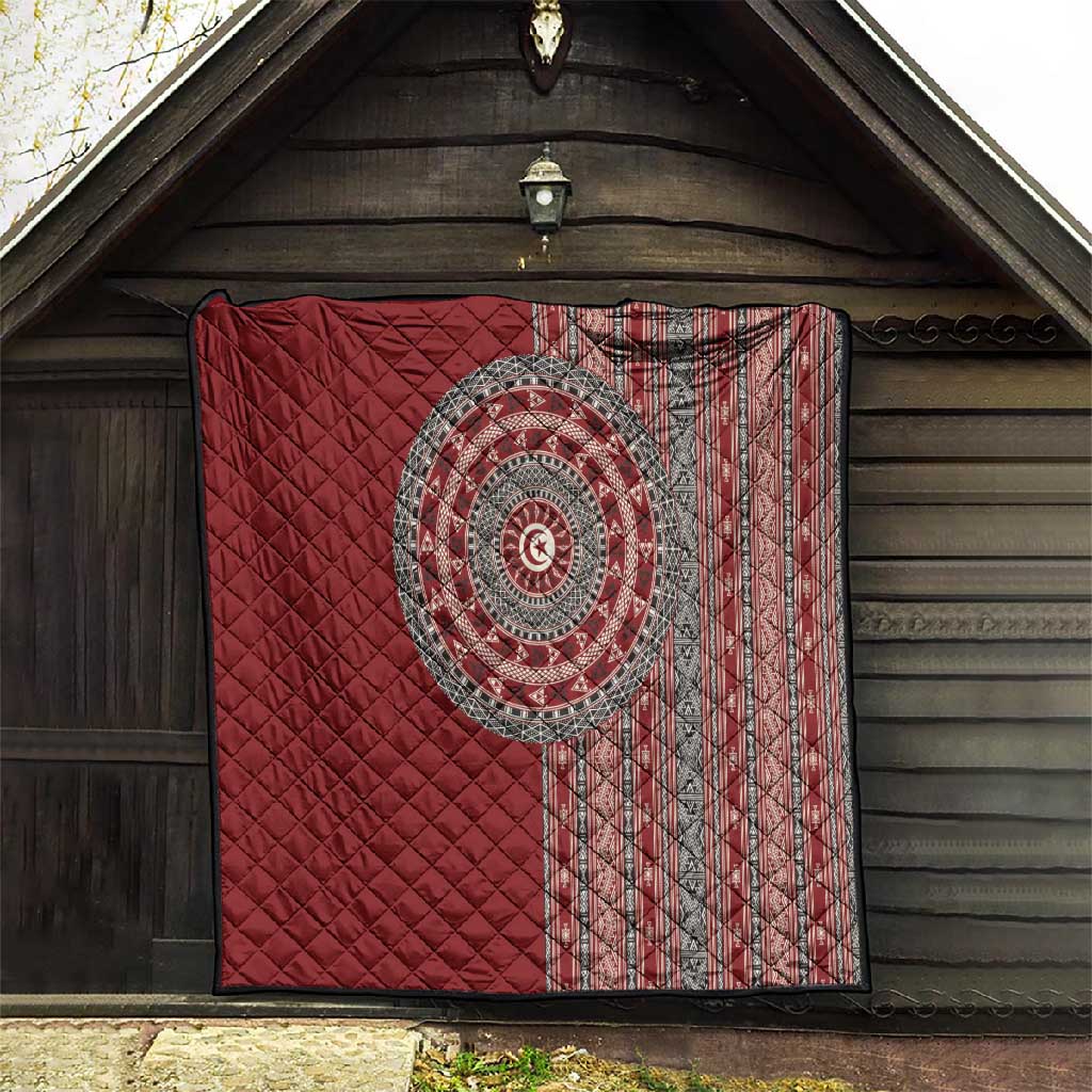 Tunisia Bakhnug Motif Quilt Traditional Tunisian Embroidery Inspired - African Pride