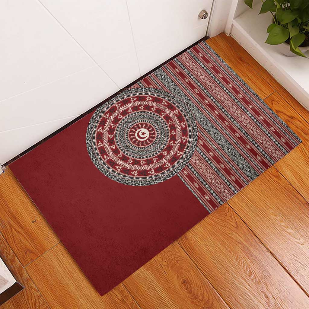 Tunisia Bakhnug Motif Rubber Doormat Traditional Tunisian Embroidery Inspired - African Pride