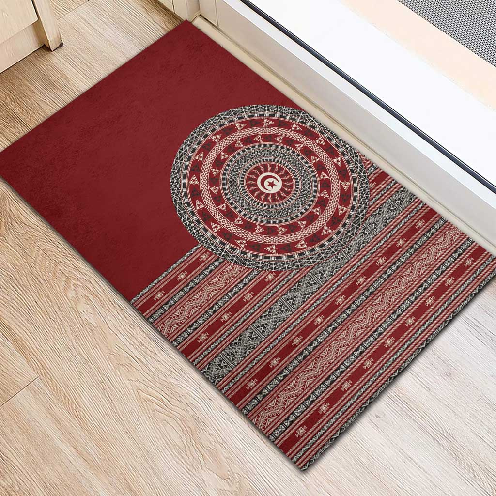 Tunisia Bakhnug Motif Rubber Doormat Traditional Tunisian Embroidery Inspired - African Pride
