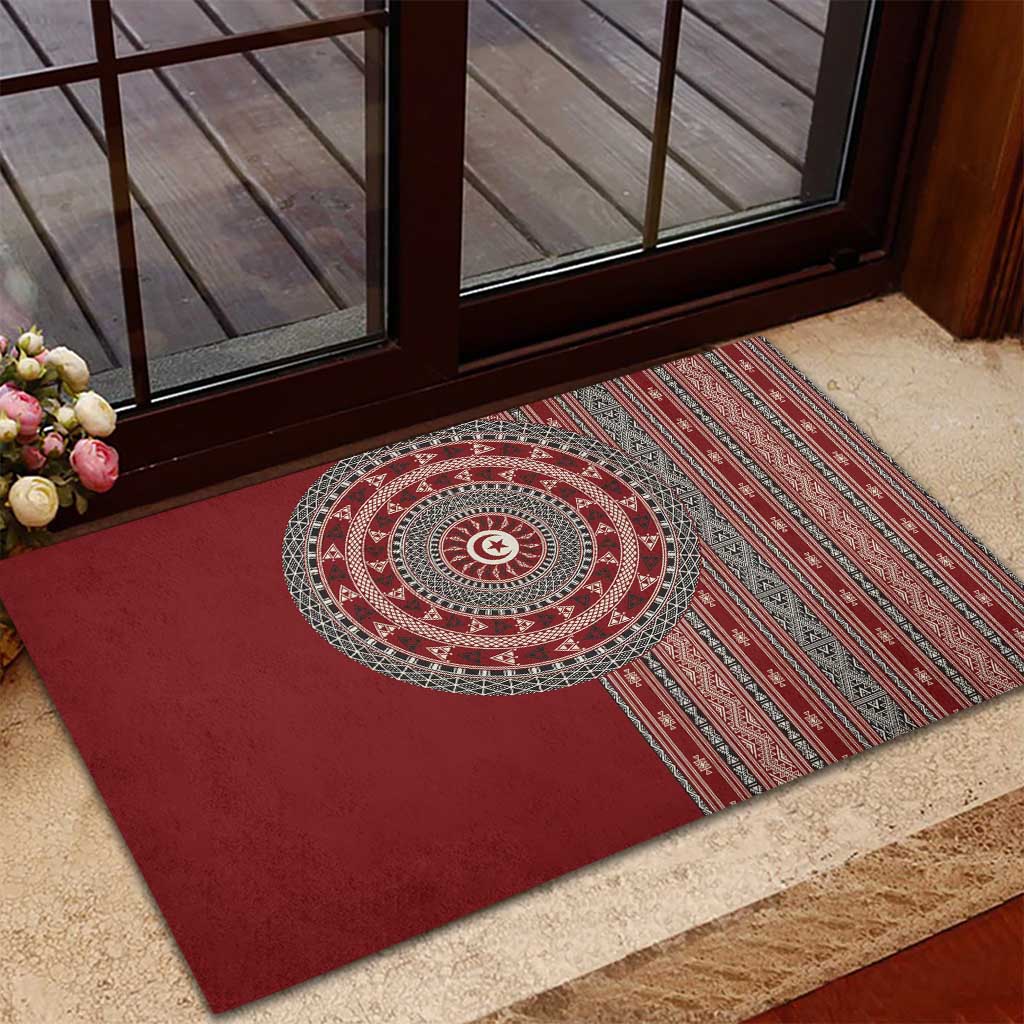 Tunisia Bakhnug Motif Rubber Doormat Traditional Tunisian Embroidery Inspired - African Pride