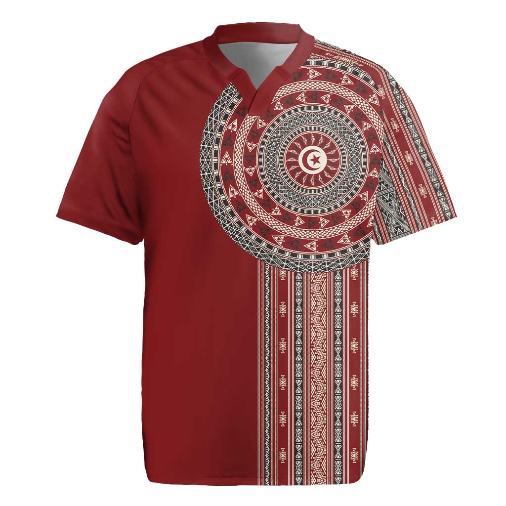 Tunisia Bakhnug Motif Rugby Jersey Traditional Tunisian Embroidery Inspired LT9