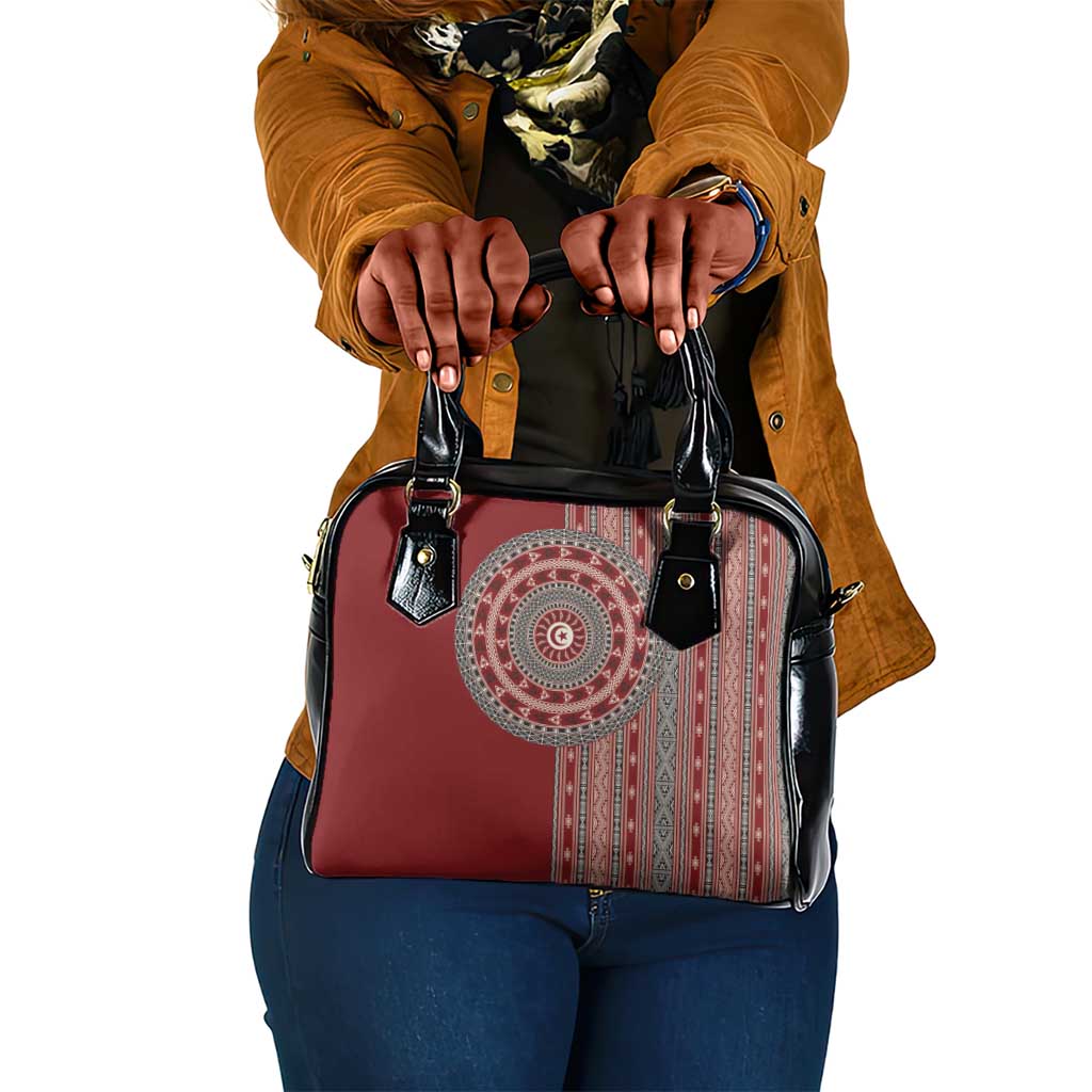 Tunisia Bakhnug Motif Shoulder Handbag Traditional Tunisian Embroidery Inspired - African Pride