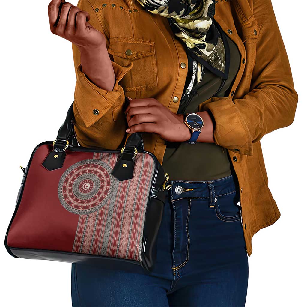 Tunisia Bakhnug Motif Shoulder Handbag Traditional Tunisian Embroidery Inspired - African Pride