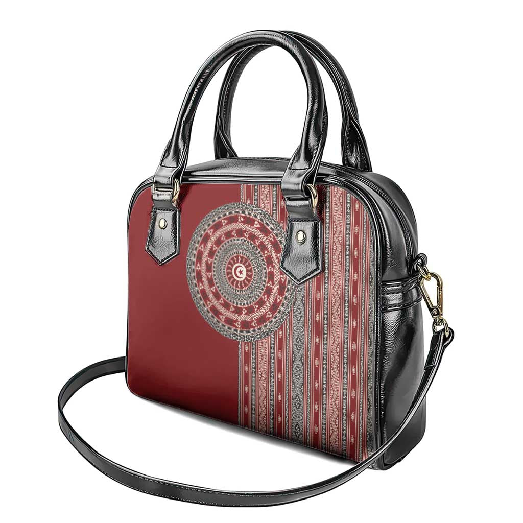 Tunisia Bakhnug Motif Shoulder Handbag Traditional Tunisian Embroidery Inspired - African Pride
