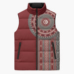 Tunisia Bakhnug Motif Sleeveless Puffer Jacket Traditional Tunisian Embroidery Inspired - African Pride