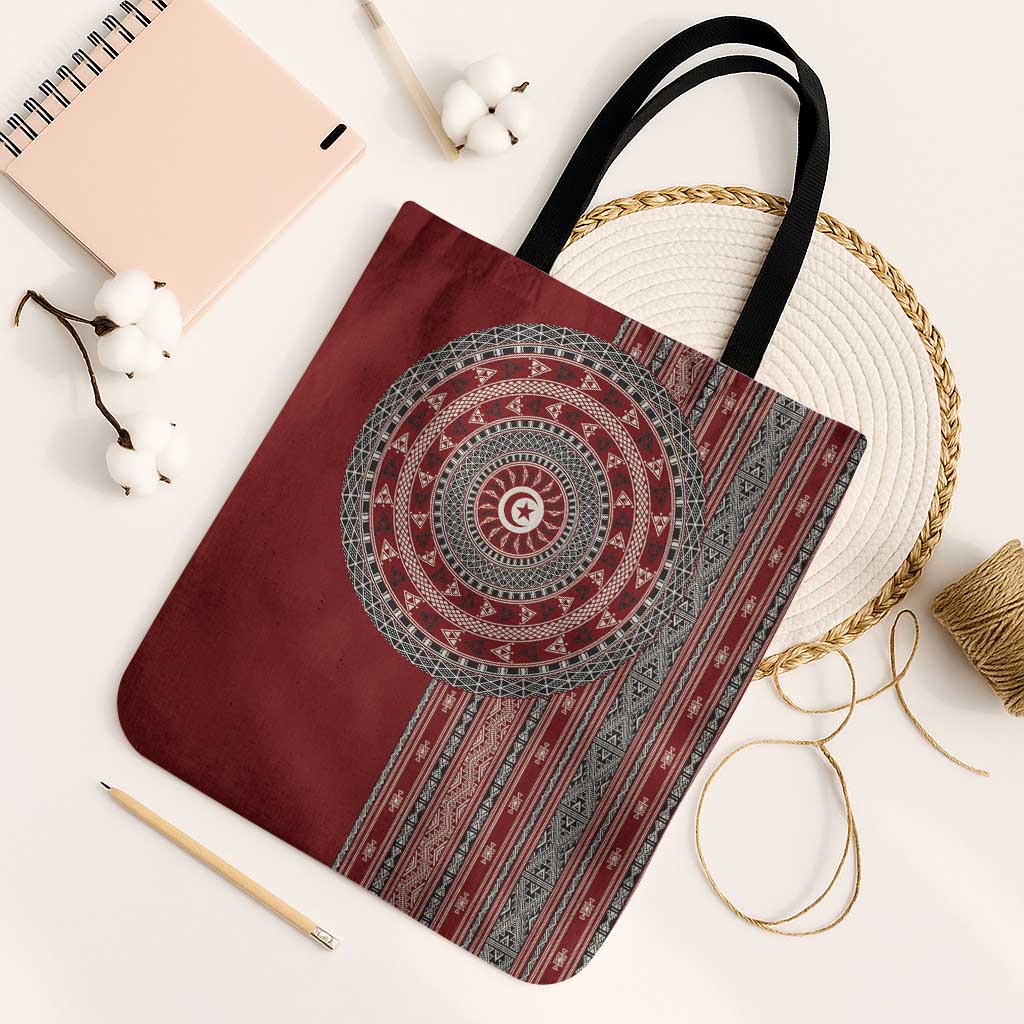 Tunisia Bakhnug Motif Tote Bag Traditional Tunisian Embroidery Inspired - African Pride