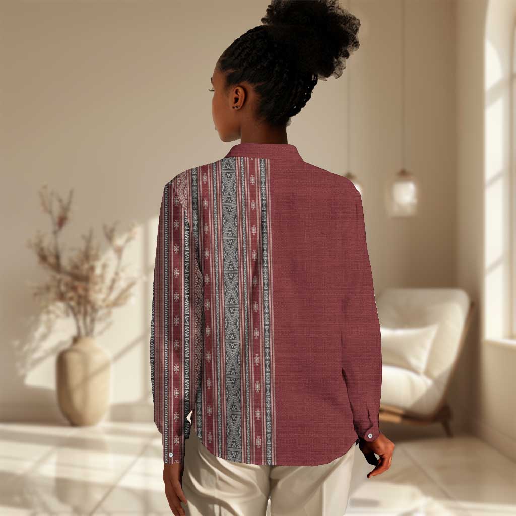 Tunisia Bakhnug Motif Women Casual Shirt Traditional Tunisian Embroidery Inspired - African Pride
