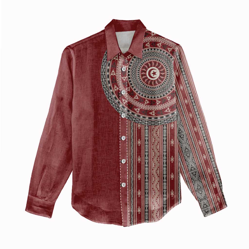 Tunisia Bakhnug Motif Women Casual Shirt Traditional Tunisian Embroidery Inspired - African Pride