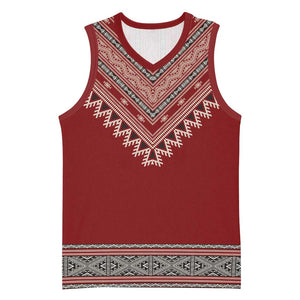 Tunisian Embroidery Pattern Basketball Jersey - African Pride