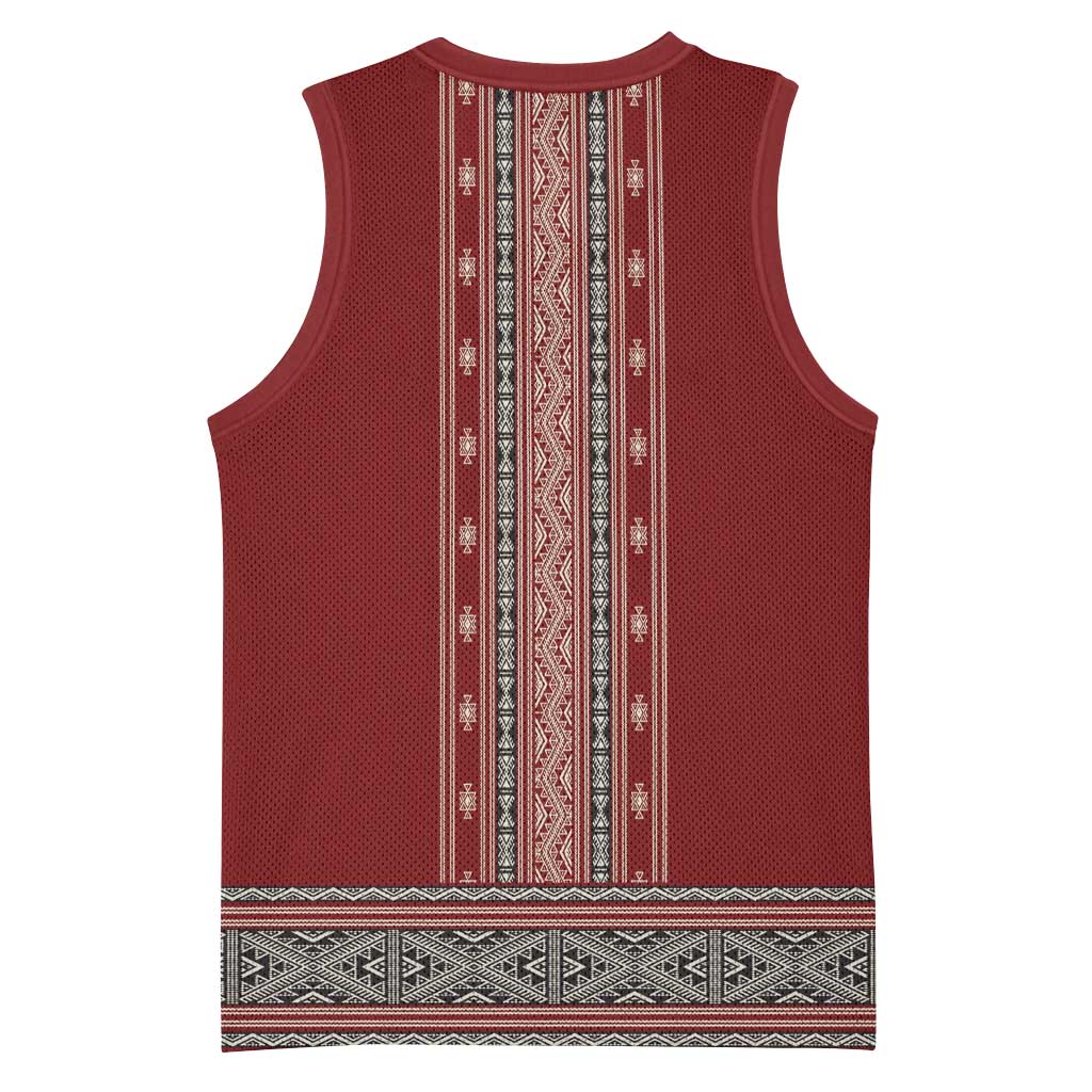 Tunisian Embroidery Pattern Basketball Jersey - African Pride