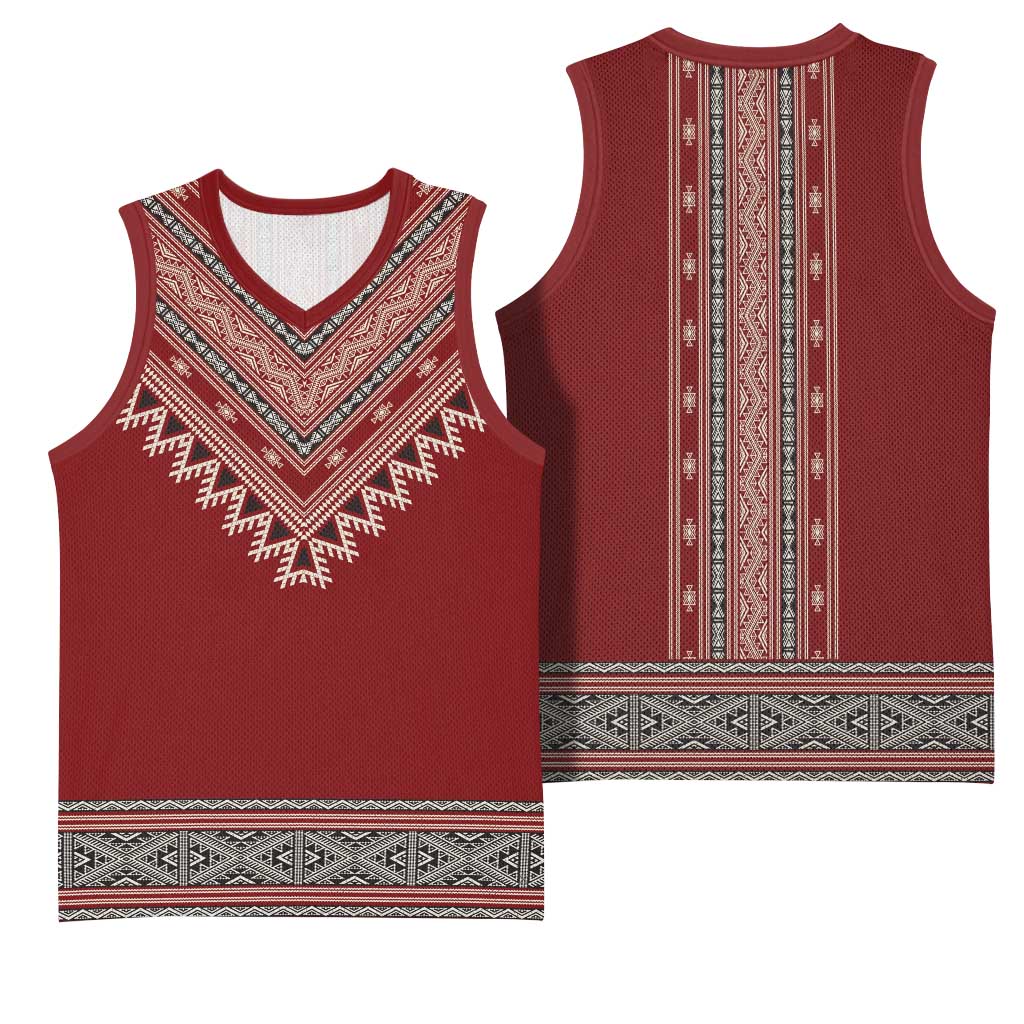 Tunisian Embroidery Pattern Basketball Jersey - African Pride