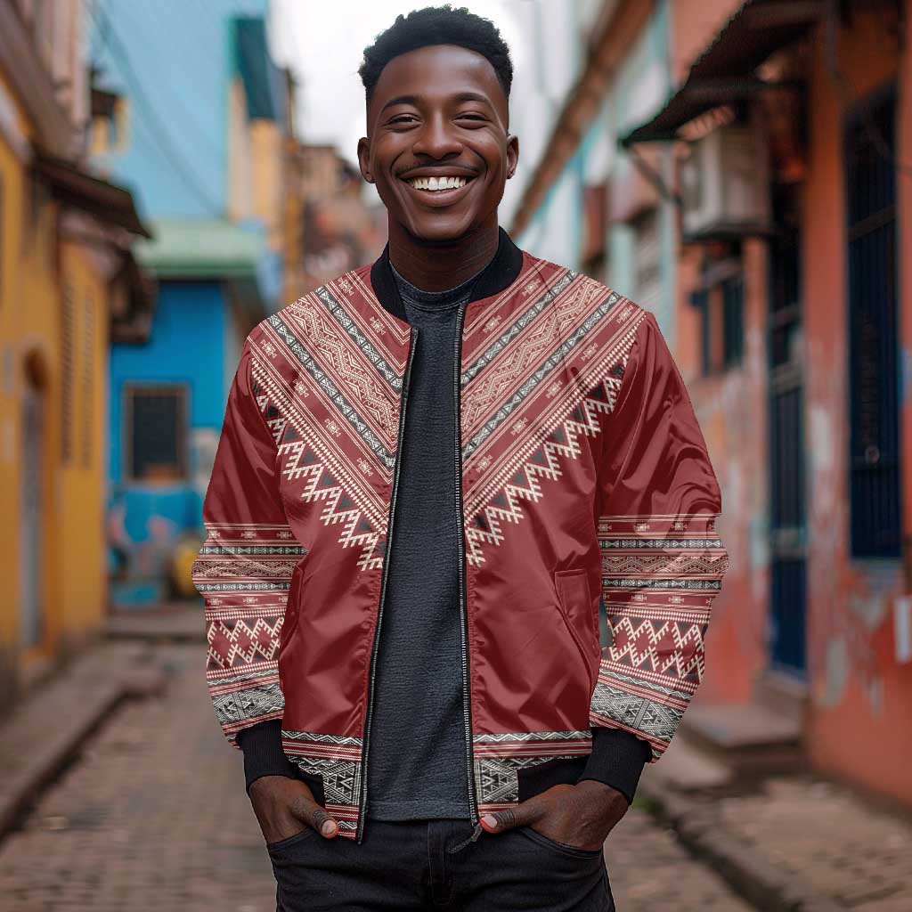 Tunisian Embroidery Pattern Bomber Jacket - African Pride