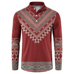 Tunisian Embroidery Pattern Button Sweatshirt