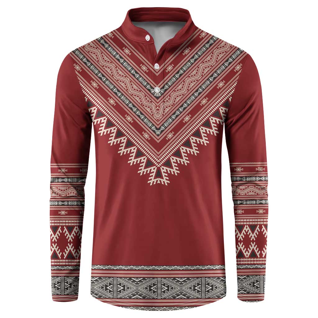 Tunisian Embroidery Pattern Button Sweatshirt