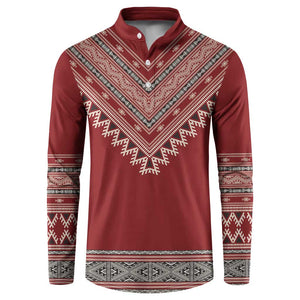 Tunisian Embroidery Pattern Button Sweatshirt