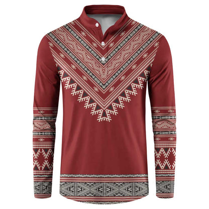 Tunisian Embroidery Pattern Button Sweatshirt