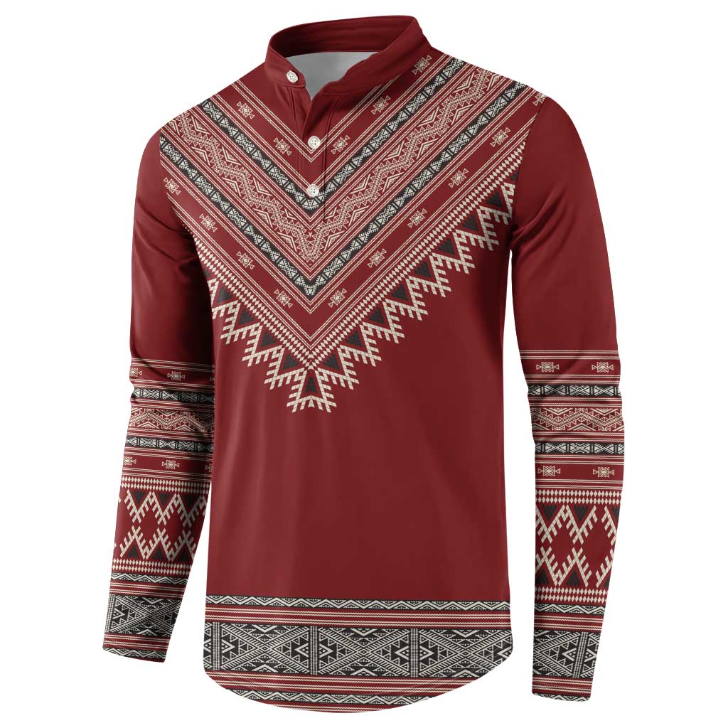 Tunisian Embroidery Pattern Button Sweatshirt