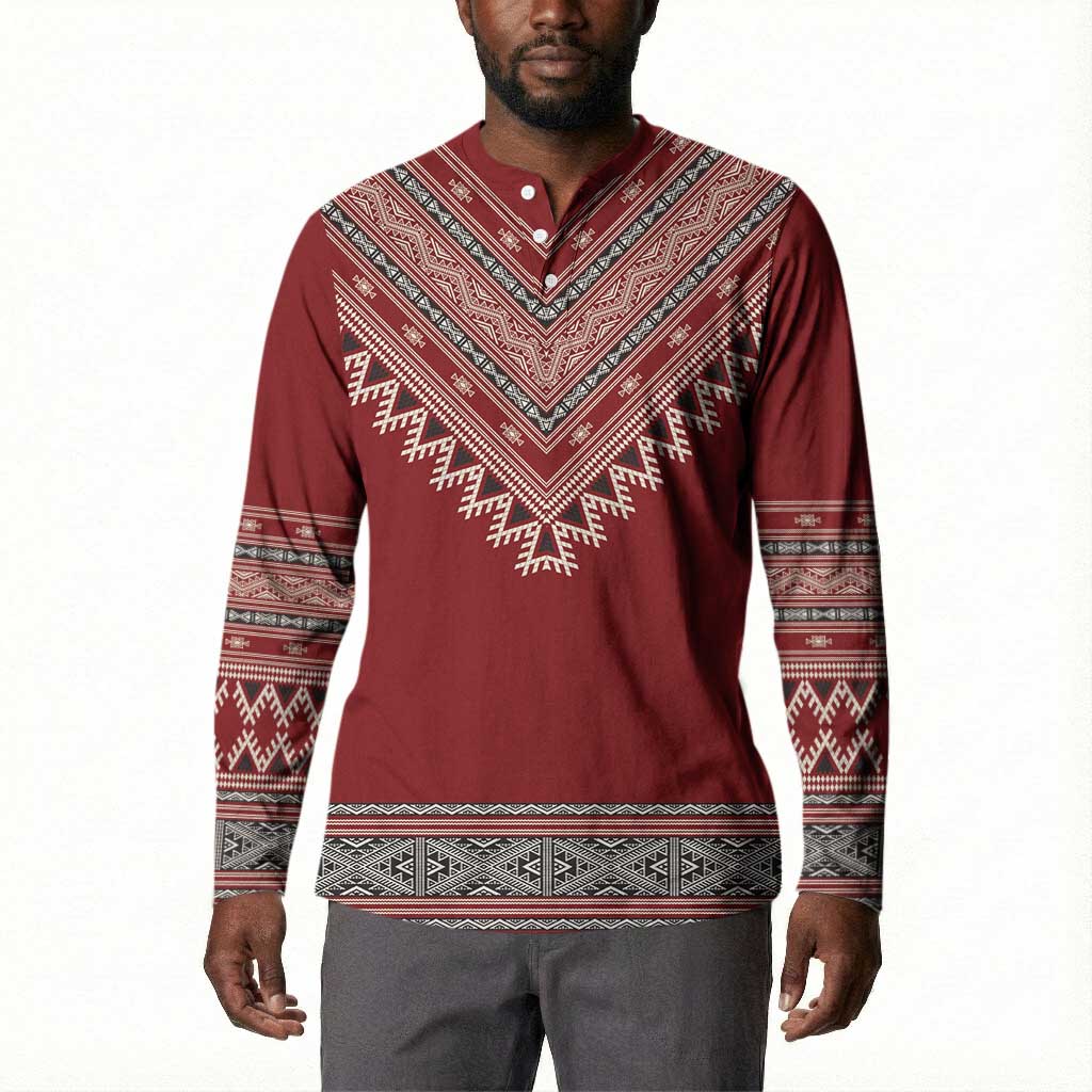 Tunisian Embroidery Pattern Button Sweatshirt