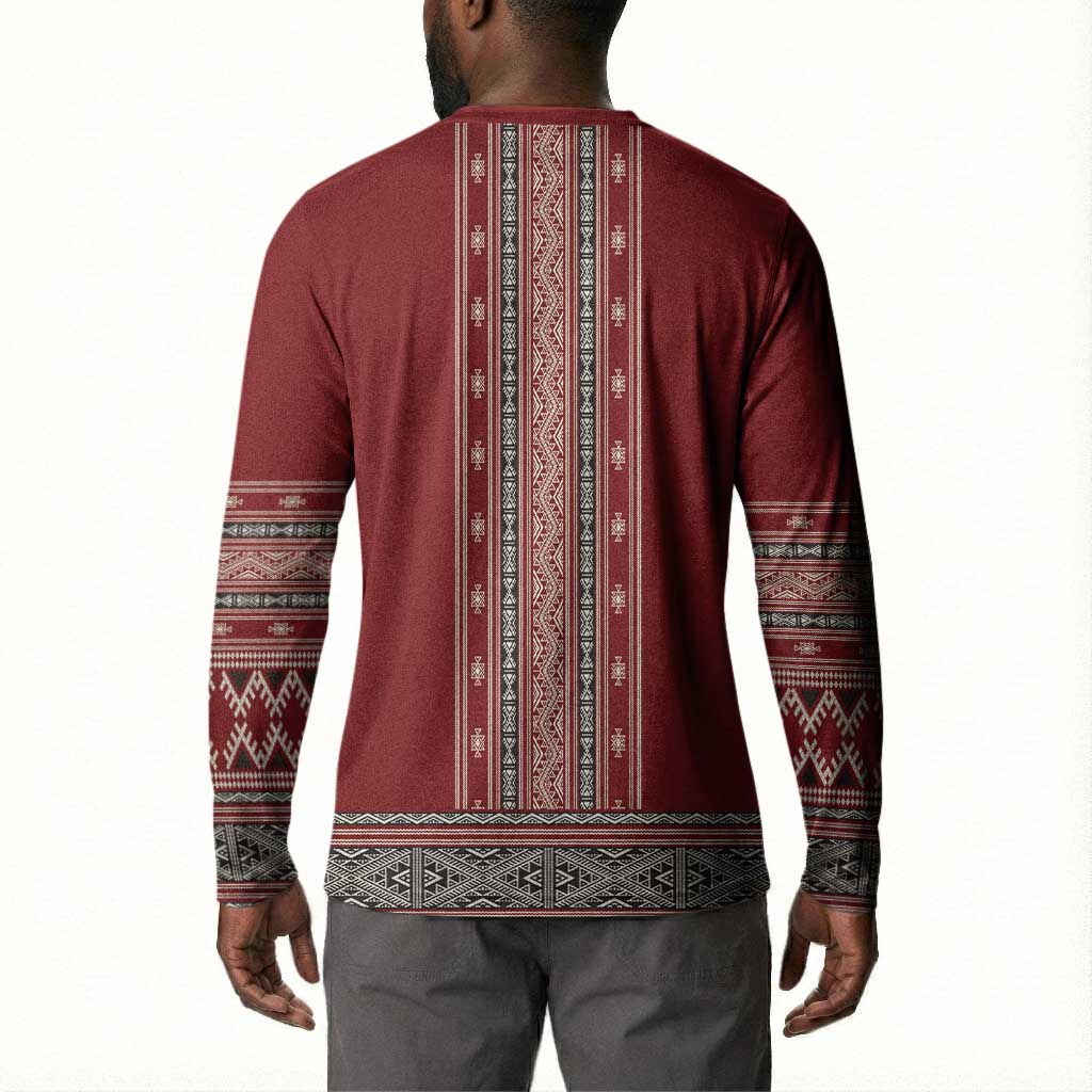 Tunisian Embroidery Pattern Button Sweatshirt