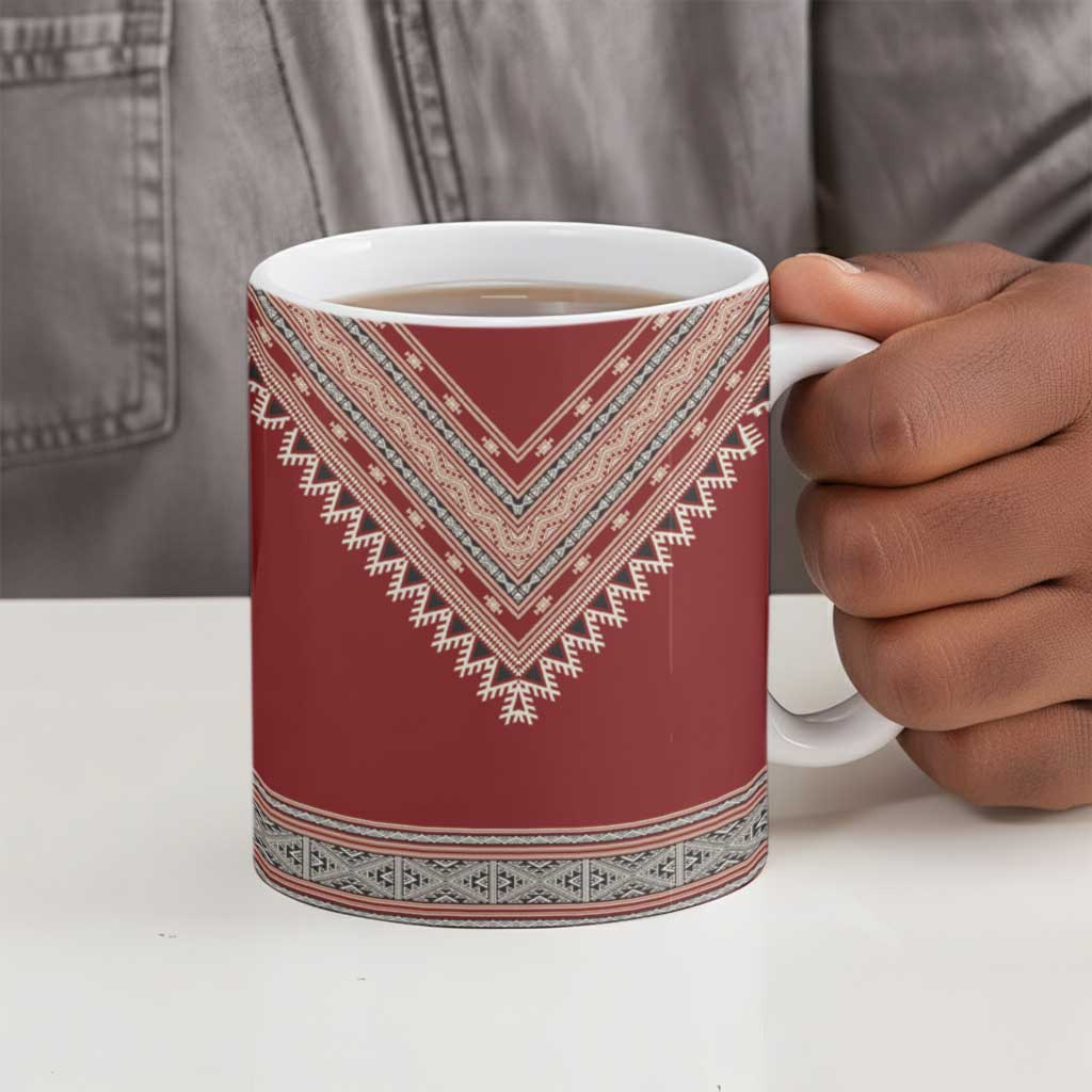 Tunisian Embroidery Pattern Ceramic Mug - African Pride