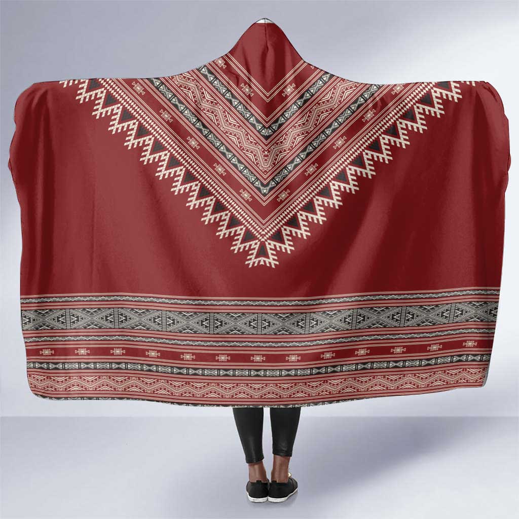 Tunisian Embroidery Pattern Hooded Blanket - African Pride