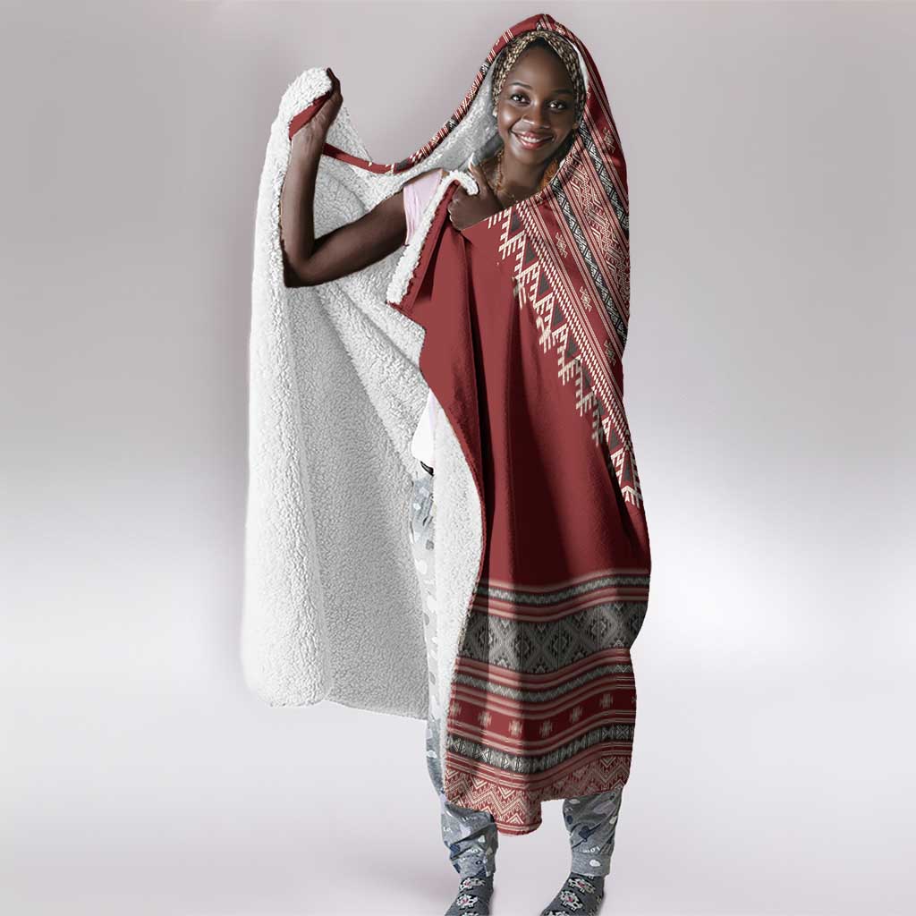 Tunisian Embroidery Pattern Hooded Blanket - African Pride