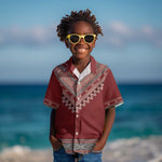 Tunisian Embroidery Pattern Kid Hawaiian Shirt LT9