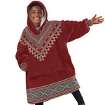Tunisian Embroidery Pattern Kid Wearable Blanket Hoodie - African Pride