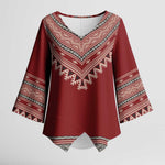 Tunisian Embroidery Pattern Kimono Sleeve Blouse - African Pride