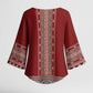 Tunisian Embroidery Pattern Kimono Sleeve Blouse - African Pride