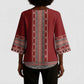 Tunisian Embroidery Pattern Kimono Sleeve Blouse - African Pride