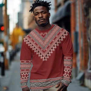 Tunisian Embroidery Pattern Long Sleeve Shirt - African Pride