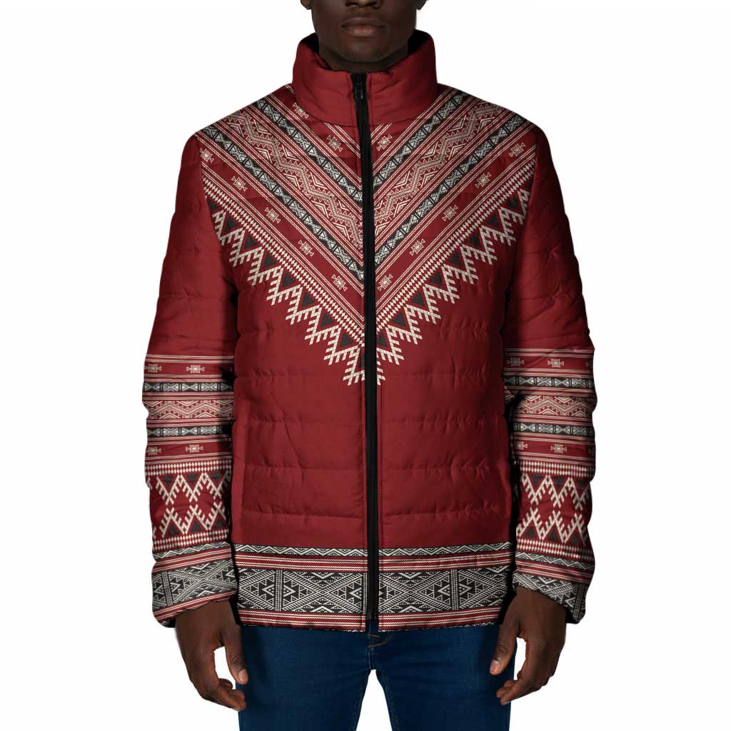 Tunisian Embroidery Pattern Padded Jacket - African Pride