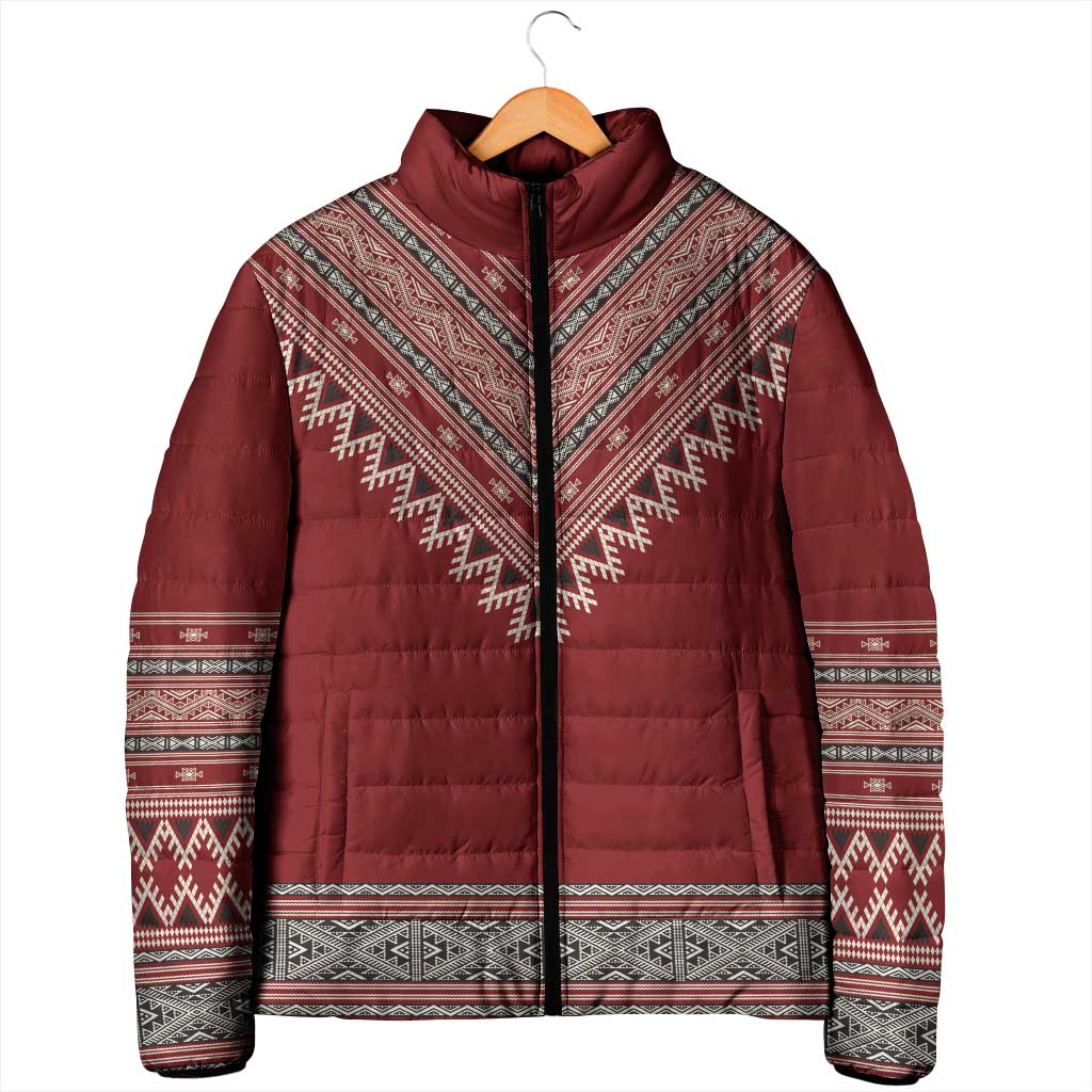 Tunisian Embroidery Pattern Padded Jacket - African Pride