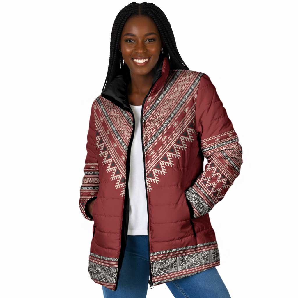 Tunisian Embroidery Pattern Padded Jacket - African Pride