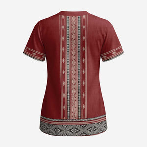 Tunisian Embroidery Pattern Scrub Top - African Pride