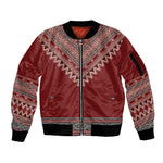Tunisian Embroidery Pattern Sleeve Zip Bomber Jacket - African Pride