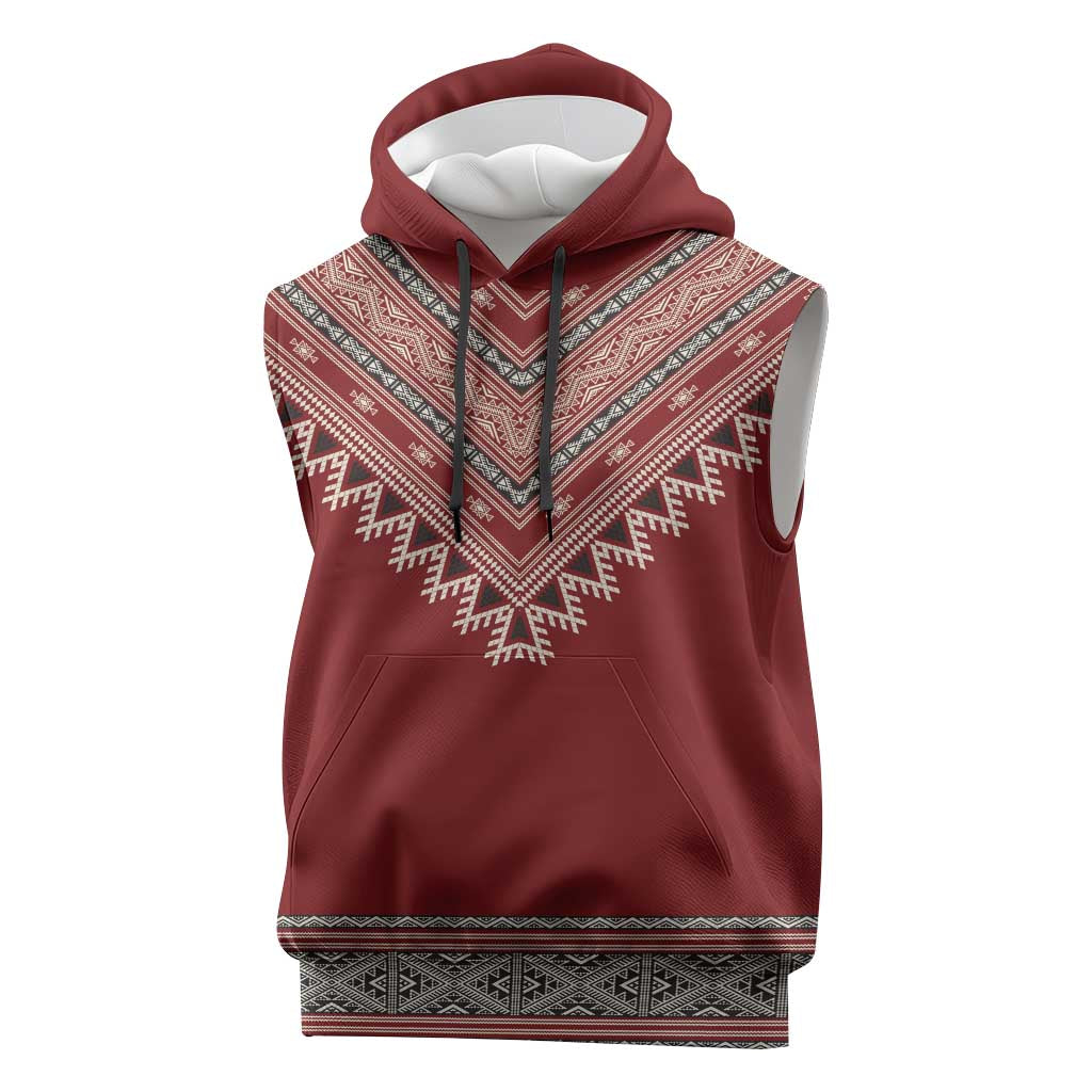 Tunisian Embroidery Pattern Sleeveless Hoodie - African Pride