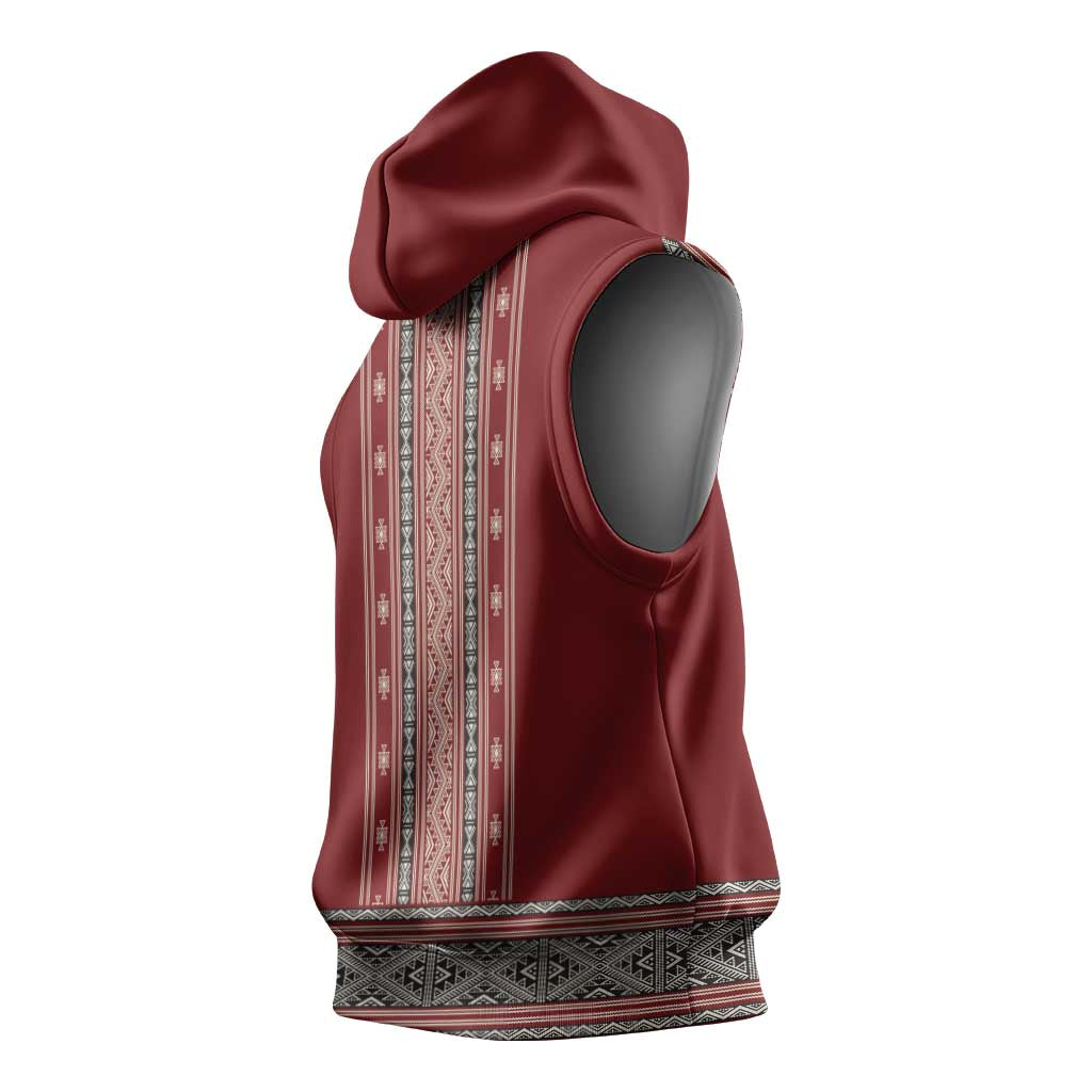 Tunisian Embroidery Pattern Sleeveless Hoodie - African Pride