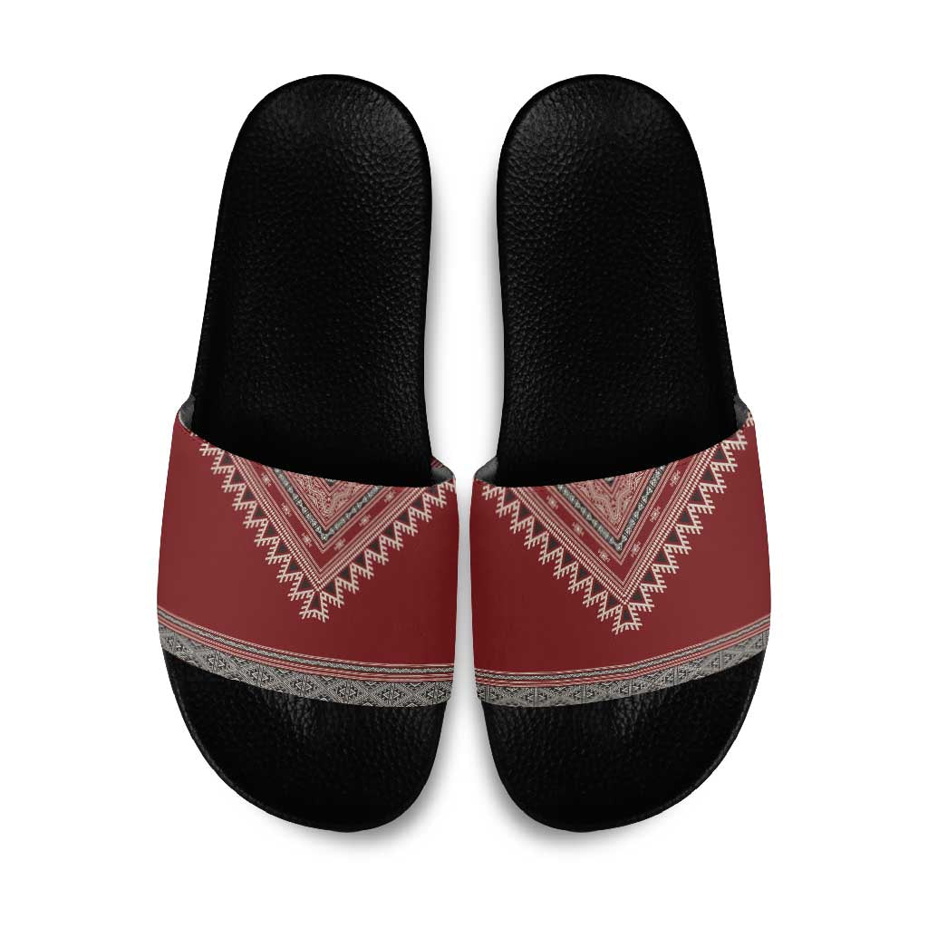 Tunisian Embroidery Pattern Slide Sandals - African Pride