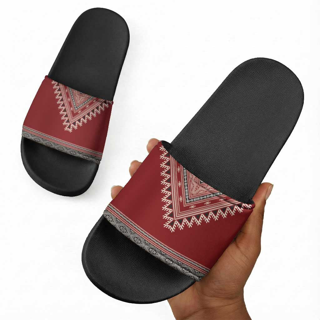Tunisian Embroidery Pattern Slide Sandals - African Pride