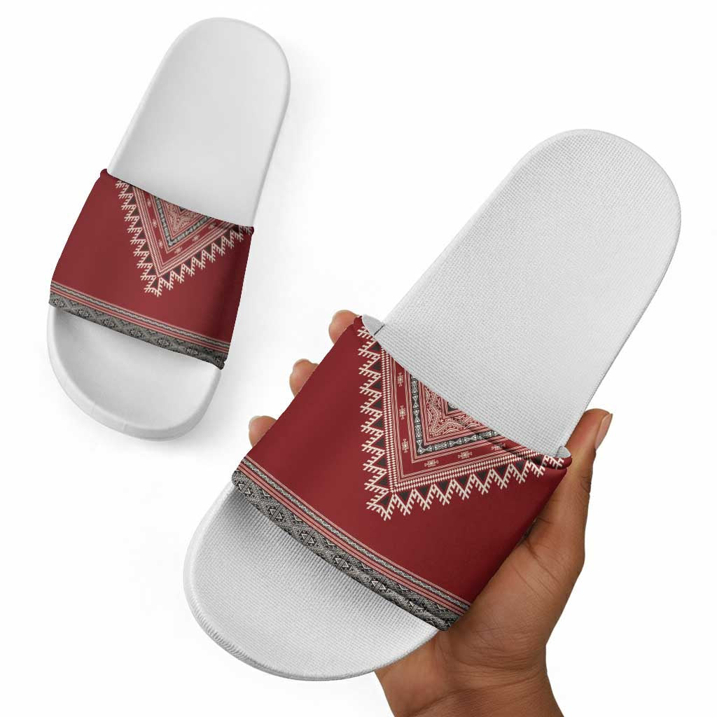 Tunisian Embroidery Pattern Slide Sandals - African Pride