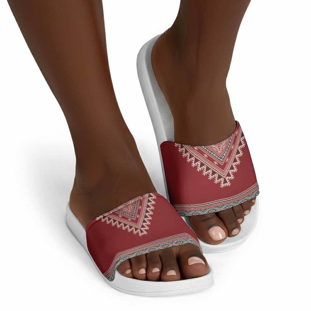 Tunisian Embroidery Pattern Slide Sandals - African Pride