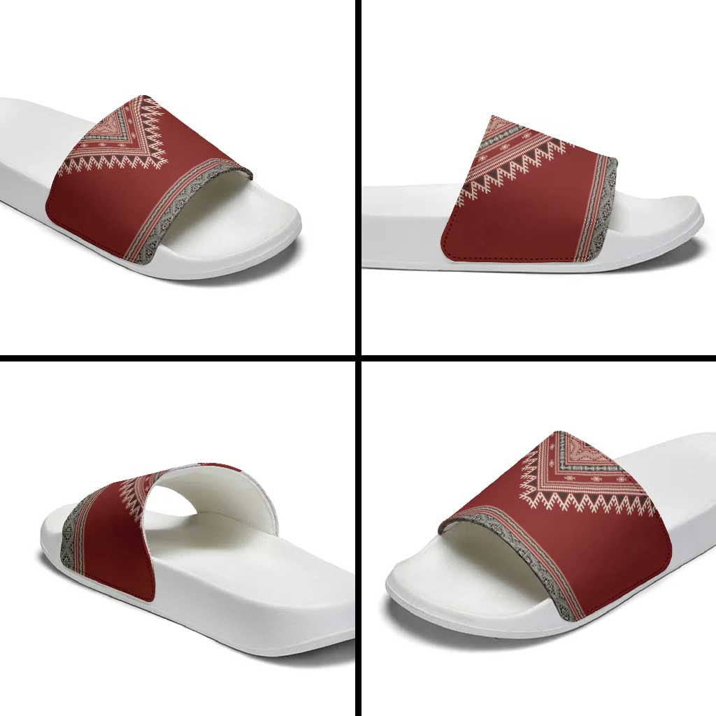 Tunisian Embroidery Pattern Slide Sandals - African Pride