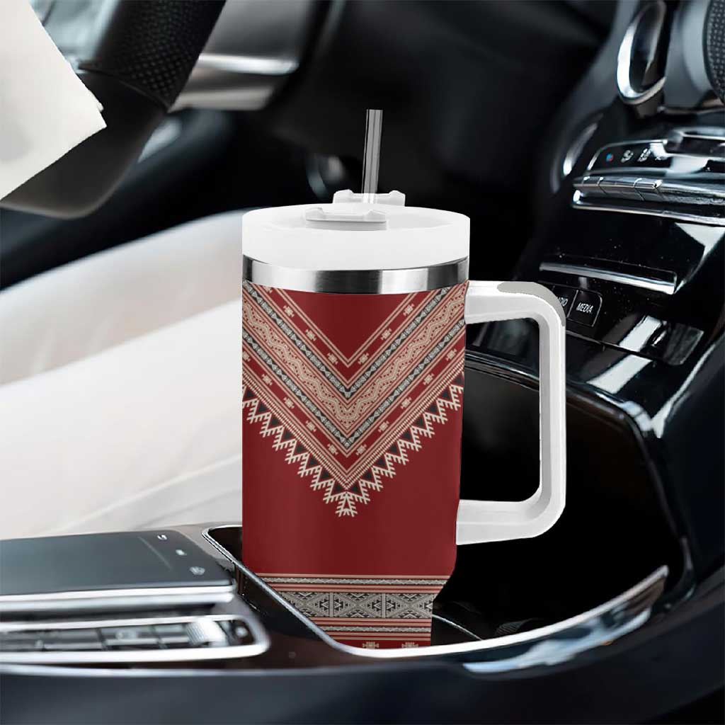 Tunisian Embroidery Pattern Tumbler With Handle - African Pride