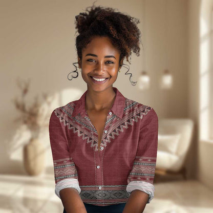 Tunisian Embroidery Pattern Women Casual Shirt - African Pride