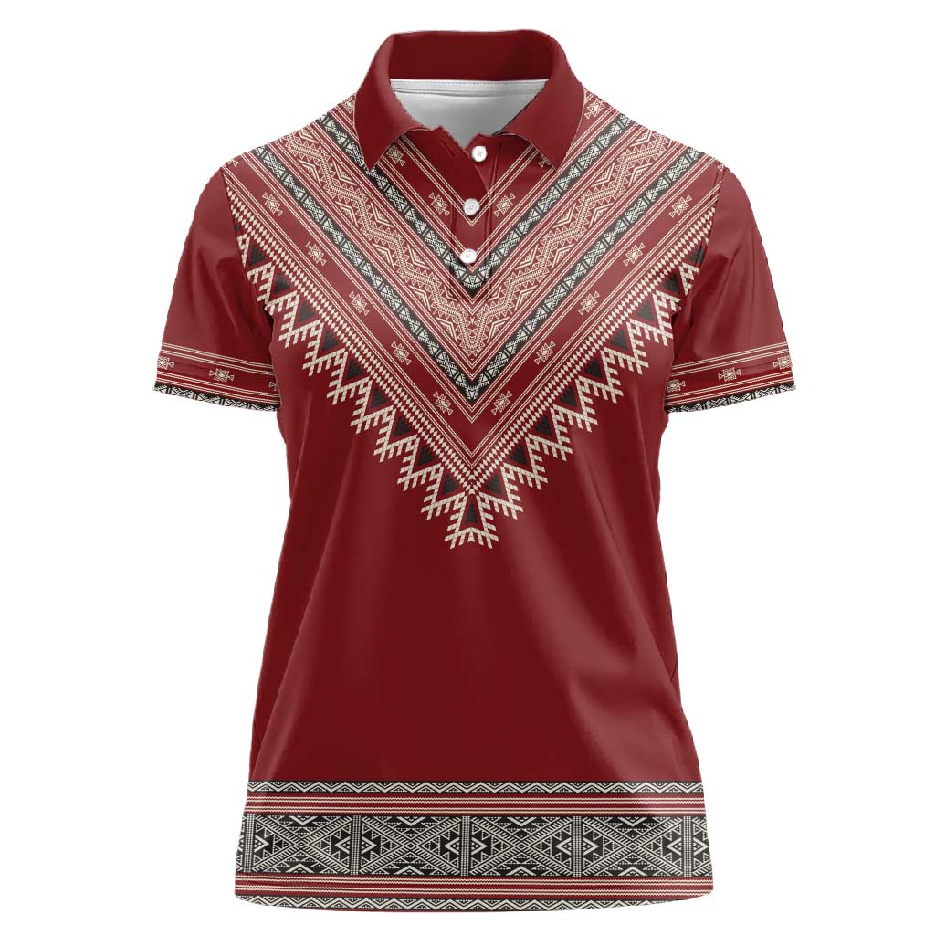 Tunisian Embroidery Pattern Women Polo Shirt LT9
