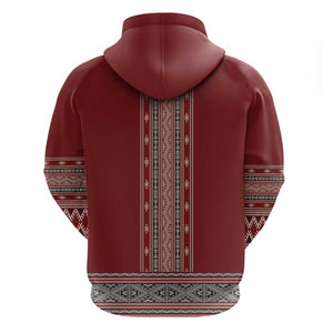 Tunisian Embroidery Pattern Zip Hoodie - African Pride