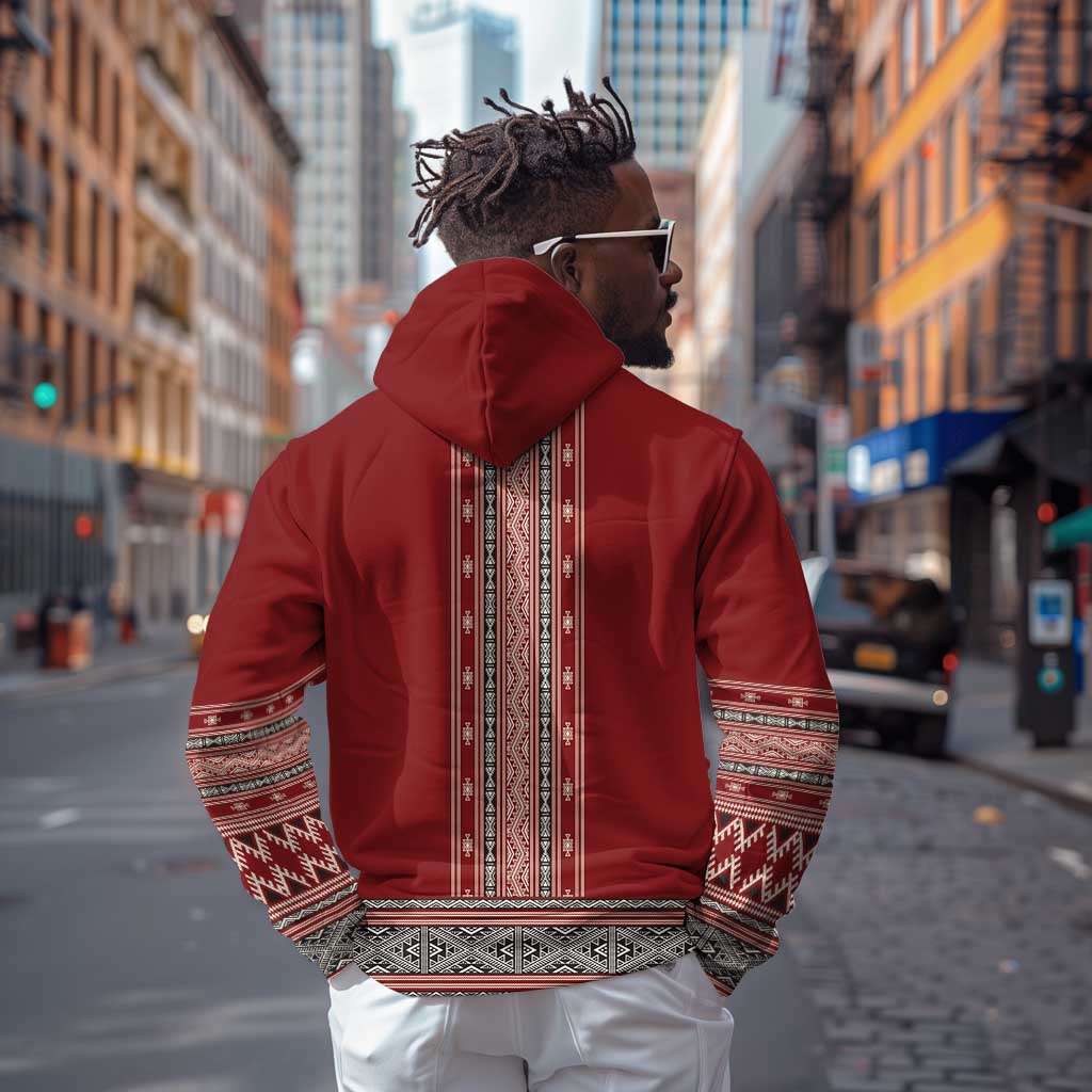 Tunisian Embroidery Pattern Zip Hoodie - African Pride