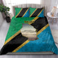African Volcano Kilimanjaro Tanzania Bedding Set Grunge Flag Map of Tanzania - African Pride